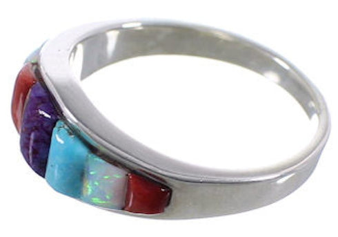 Multicolor Southwest Sterling Silver Ring Size 6-3/4 TX38218